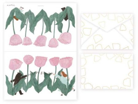 Hyogensha Tulip With Envelope Birthday Greeting Card 27-050 For Discount