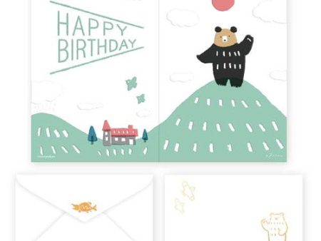 Hyogensha Bear Birthday With Envelope Birthday Greeting Card 27-051 Online Hot Sale