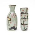 5pcs Plum Blossoms For Gift In Box Ceramic Tokkuri Sake Bottle & Cups Discount