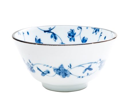 Blue and White Floret Porcelain Bowl Hot on Sale