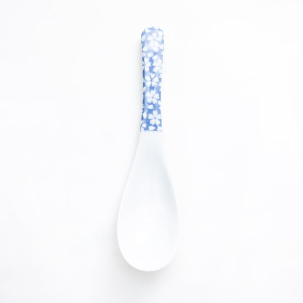 Floral Dyed Pattern Porcelain Soup Spoon Fashion