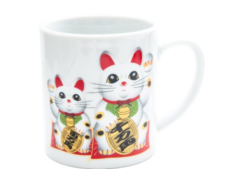 Calico Beckoning Cats Porcelain Mug For Cheap