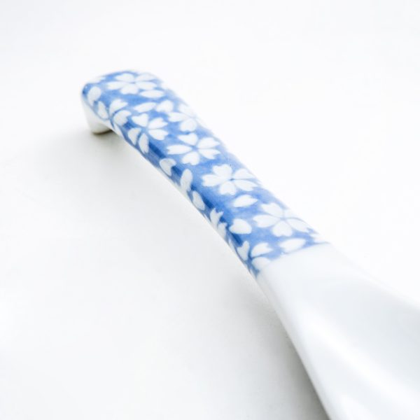 Floral Dyed Pattern Porcelain Soup Spoon Fashion