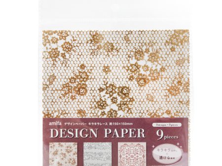 Amifa Design Paper Shiny Lace 9 Sheet For Cheap