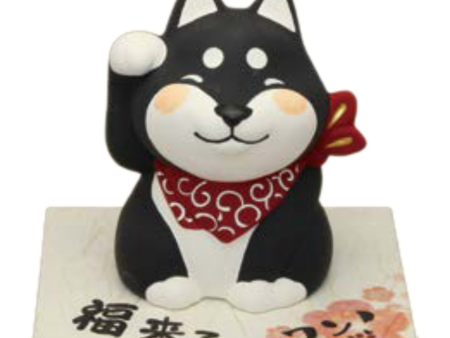 Beckoning Shiba Dog Parent & Child With Display Base Ceramic Coin Bank Online Hot Sale