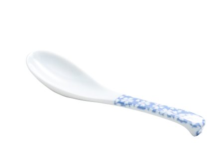 Floral Dyed Pattern Porcelain Soup Spoon Fashion