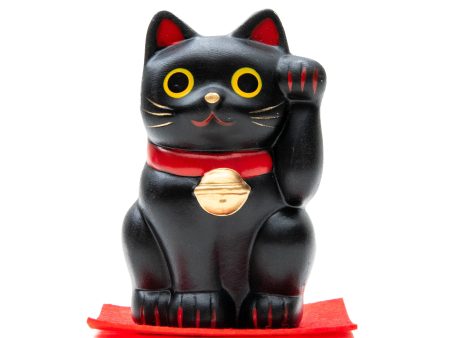 Yakushigama Ceramic Black Beckoning Cat L Online Hot Sale