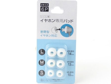 Earphone Pads (3 Sizes WT*GY*BK 6pcs) Hot on Sale