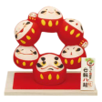 6 Darumas Forming a Circle With Display Base Ceramic Ornament For Discount