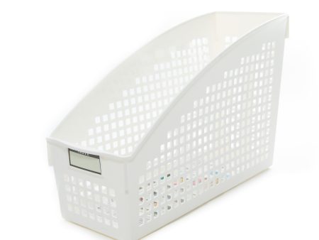 White A4 Magazine Holder with Label on Sale