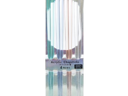 4 Pairs Clear Acrylic Chopsticks 23.5cm Online