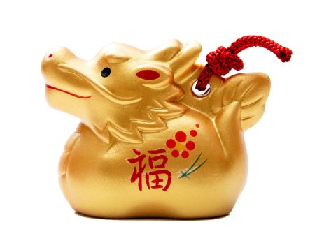 Yakushigama Ceramic Gilded Dragon Bell For Sale