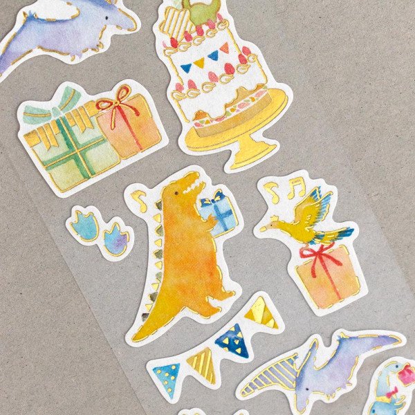 NB Washi Paper Birthday Dinousaurs Stickers Fashion