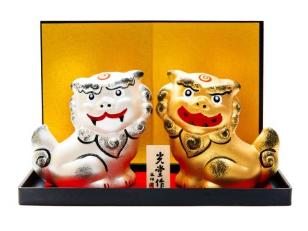 Yakushigama Ceramic Shisa Lions Set For Cheap