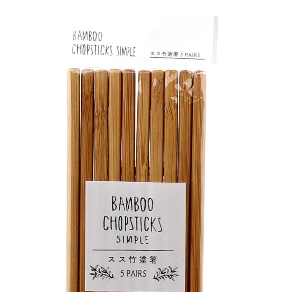 5-pair 22.5cm Bamboo Chopsticks For Cheap