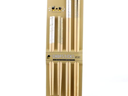 4-pair  Three Brothers of Bear  Bamboo Chopstick Set For Sale