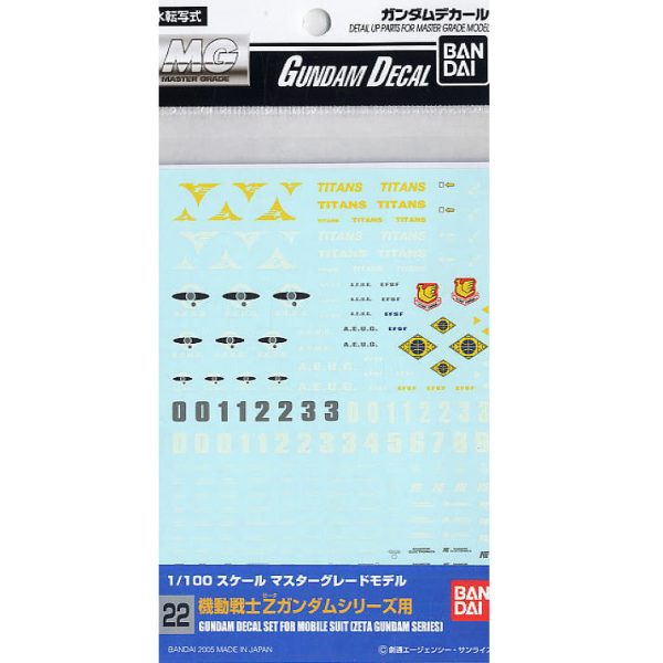 Bandai Gundam Decal 22 1 100 Zeta Gundam Series on Sale