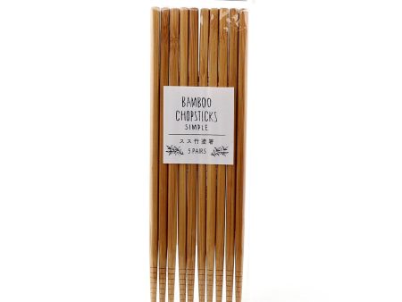 5-pair 22.5cm Bamboo Chopsticks For Cheap