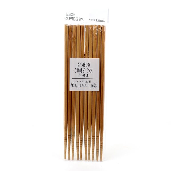 5-pair 22.5cm Bamboo Chopsticks For Cheap