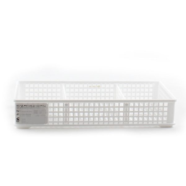 3-Section White Shallow Organizer with Movable Compartments Sale