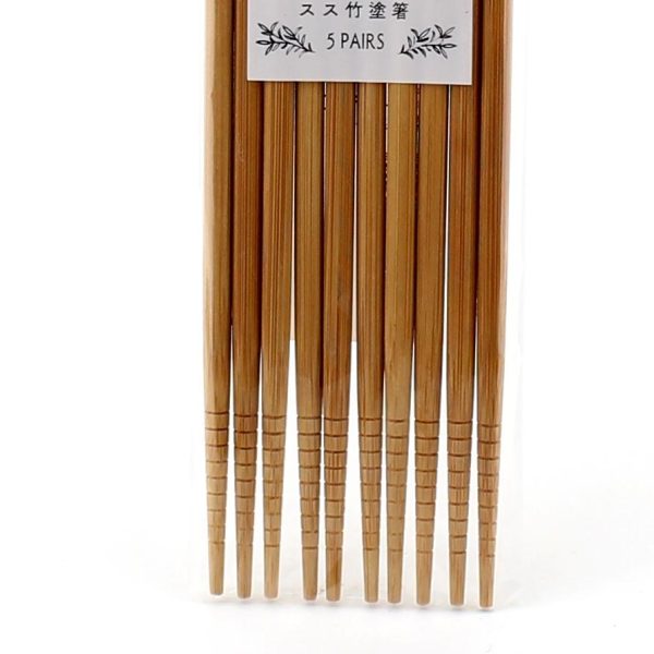 5-pair 22.5cm Bamboo Chopsticks For Cheap