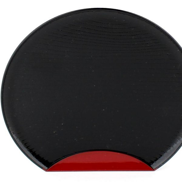 Black Lacquer Half Moon Tray (12.4x13.5x0.8cm) Supply