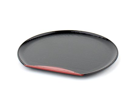 Black Lacquer Half Moon Tray (12.4x13.5x0.8cm) Supply