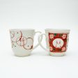 2pcs Rabbits Flowers For Gift In Box Porcelain Mugs Fashion