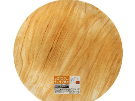 Wood Grain Non-Slip PP Round Tray L For Discount