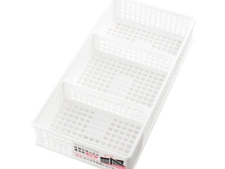 3-Section White Shallow Organizer with Movable Compartments Sale