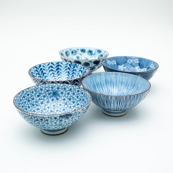 5pcs 11.7cm Underglaze For Gift In Box Ceramic Rice Bowls For Cheap