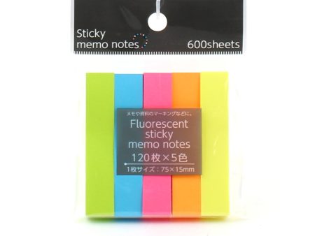 5-Color Fluorescent Sticky Notes (5x120 sheets) For Cheap