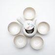 6pcs Cherry Blossoms For Gift Porcelain Japanese Teapot & Teacups Hot on Sale