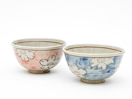 2pcs 12cm 6cm Flowers For Gift In Box Ceramic Rice Bowls Online Sale