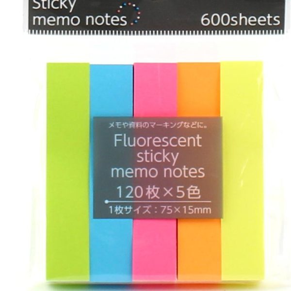 5-Color Fluorescent Sticky Notes (5x120 sheets) For Cheap